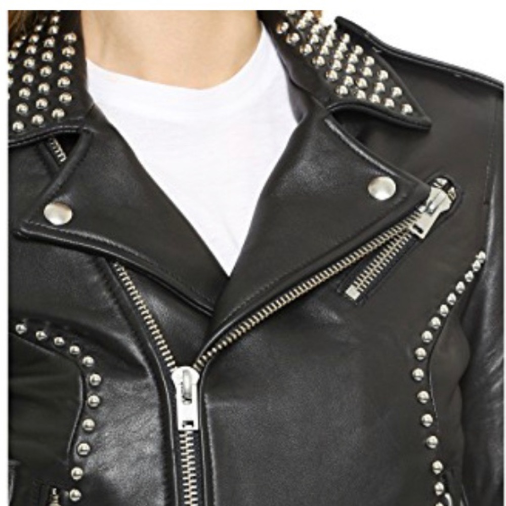 “Wenda” leather jacket with studs